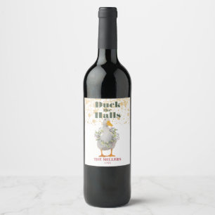 Étiquette Pour Bouteilles De Vin Christmas Duck the Halls