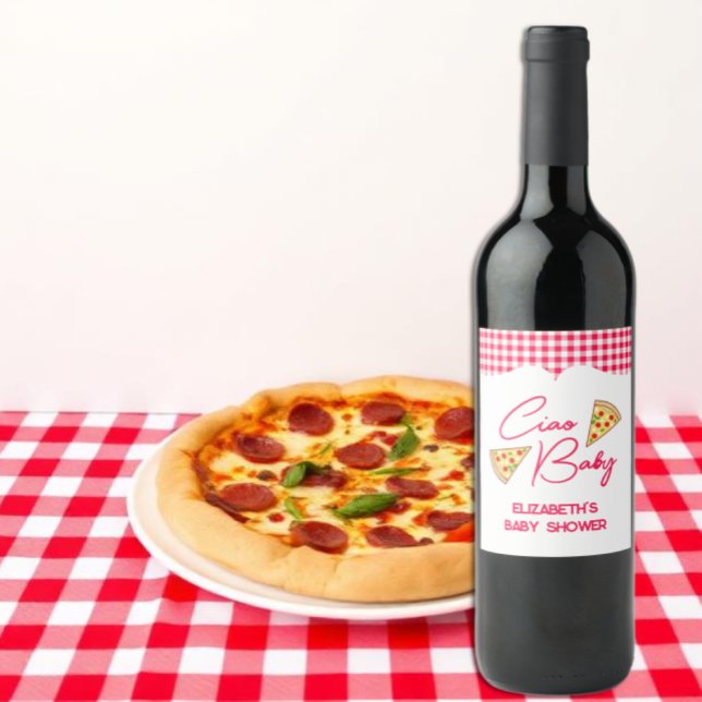 Étiquette Pour Bouteilles De Vin Ciao Baby Italian Baby Shower (Créateur téléchargé)