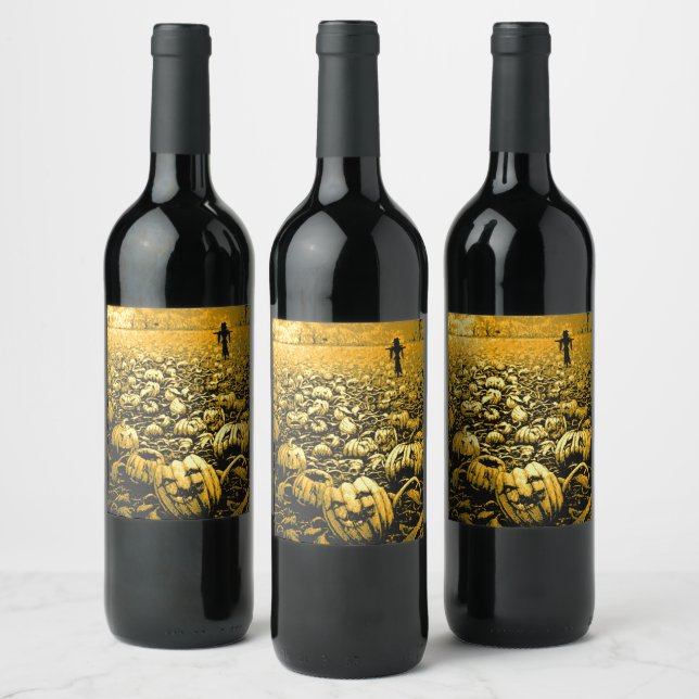 Étiquette Pour Bouteilles De Vin cimetière Jack O'Lantern (Bouteilles)