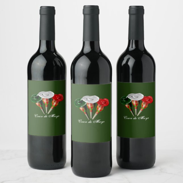 Étiquette Pour Bouteilles De Vin Cinco de mayo, fiesta mexicaine (Bouteilles)