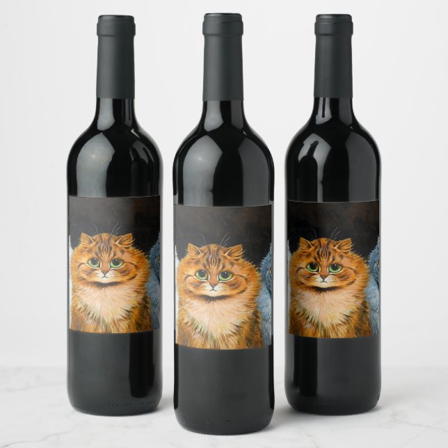 Étiquette Pour Bouteilles De Vin Cinq chats de Louis Wain (Bouteilles)