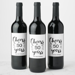 Étiquette Pour Bouteilles De Vin cinquantième anniversaire - acclamations à 50 an