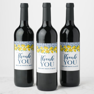 Étiquette Pour Bouteilles De Vin Citron Positano Carrelage bleu italien
