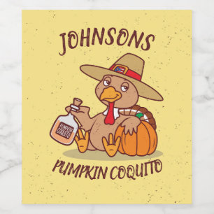 Étiquette Pour Bouteilles De Vin Citrouille Coquito