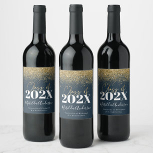 Étiquette Pour Bouteilles De Vin classe de graduation de parties scintillant modern