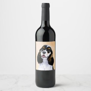 Étiquette Pour Bouteilles De Vin Cocker Spaniel (Parti) Peinture - Art Chien origin