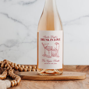 Étiquette Pour Bouteilles De Vin Cocktails Amoureux Enterrement de Vie de Jeune Fil