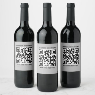 Étiquette Pour Bouteilles De Vin Code QR avant personnalisé Logo arrière T-Shirt Ét