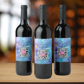 Étiquette Pour Bouteilles De Vin Code QR Instagram pour l'entreprise de peinture à