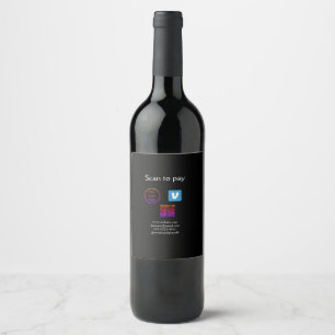 Étiquette Pour Bouteilles De Vin Code QR venmo scan pour payer ajouter un logo sur