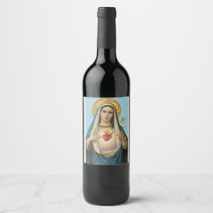 Étiquette Pour Bouteilles De Vin Coeur de Marie Notre-Dame Sainte-Marie Mère de Die