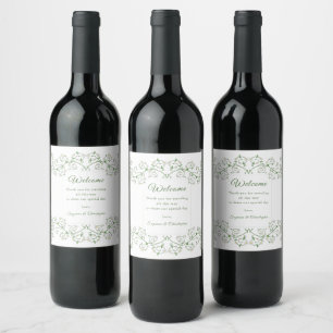 Étiquette Pour Bouteilles De Vin Cœur de Vigne en Fleurs