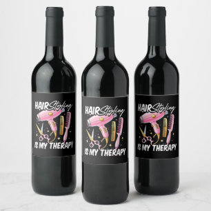 Étiquette Pour Bouteilles De Vin Coiffeur Est Ma Thérapie