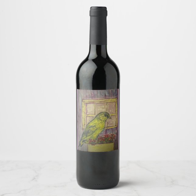 Étiquette Pour Bouteilles De Vin Colibri dans la fenêtre (Devant)