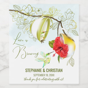 Étiquette Pour Bouteilles De Vin Colibri Love Is Brewing