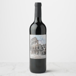 Étiquette Pour Bouteilles De Vin Colisée Rome Italie Étiquette de Vin – Italien Vin