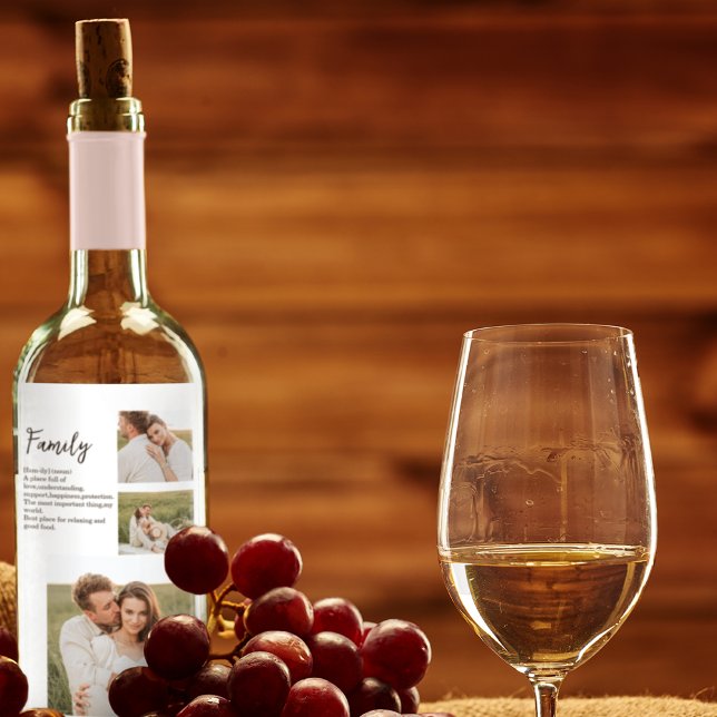 Étiquette Pour Bouteilles De Vin Collage Couple Photo & Romantic Family Cadeau (Créateur téléchargé)