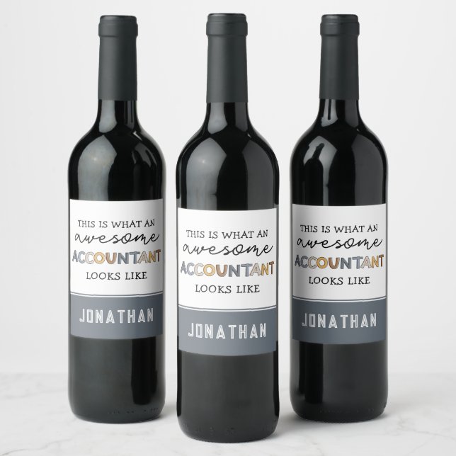 Étiquette Pour Bouteilles De Vin Comptable personnalisé Funny Comptable génial (Bouteilles)