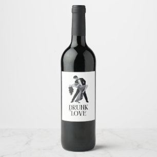 Étiquette Pour Bouteilles De Vin Conception Amour Enivrant Couple de Danse Mariag