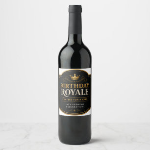 Étiquette Pour Bouteilles De Vin Conception d'étiquette de vin Birthday Royale