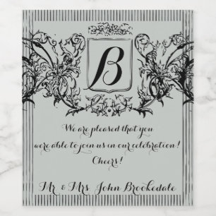 Étiquette Pour Bouteilles De Vin Conception vintage élégante de monogramme