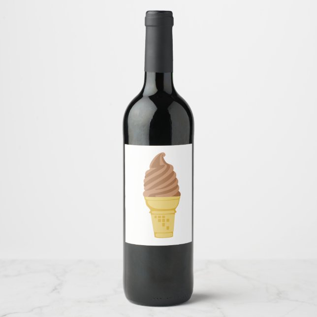 Étiquette Pour Bouteilles De Vin Cône de crème glacée (Devant)
