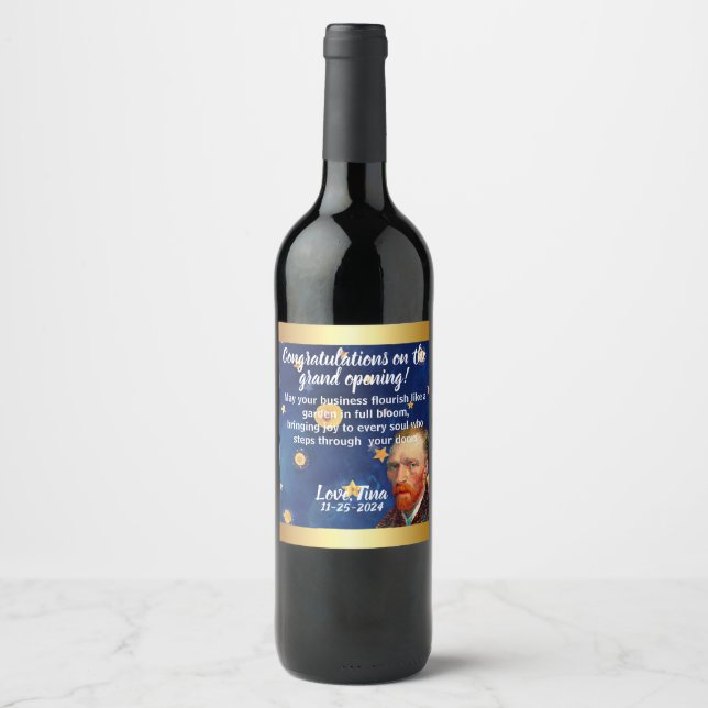 Étiquette Pour Bouteilles De Vin Congrats on Your New Venture: Custom Wine Labels! (Devant)