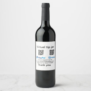 Étiquette Pour Bouteilles De Vin Conseil virtuel jar q r code argent don PayPal ven