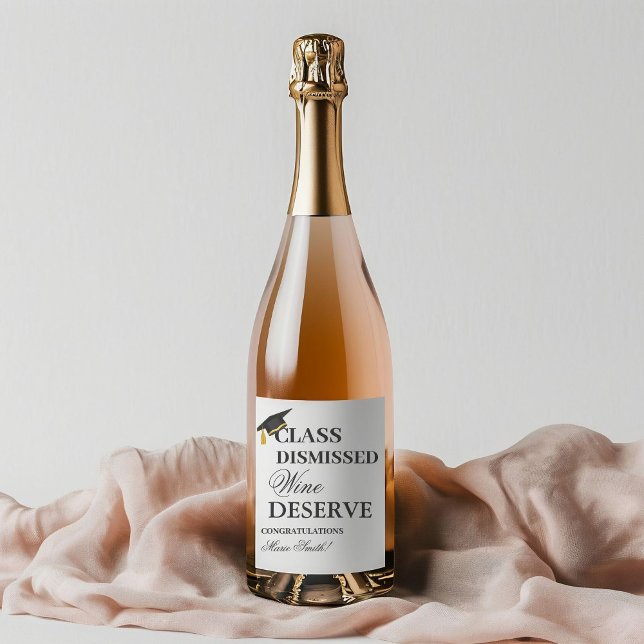 Étiquette Pour Bouteilles De Vin Convient bien avec les diplômés de l'université (Créateur téléchargé)