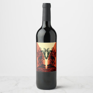 Étiquette Pour Bouteilles De Vin Cool collage moderne de Rome historique en rouge