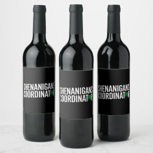 Étiquette Pour Bouteilles De Vin Coordonnateur de farces de la Saint-Patrick
