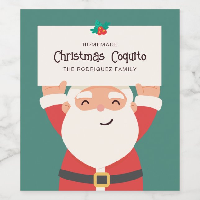 Étiquette Pour Bouteilles De Vin Coquito de Noël (Étiquettes simples)