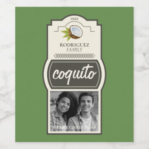 Étiquette Pour Bouteilles De Vin Coquito de noix de coco tropical