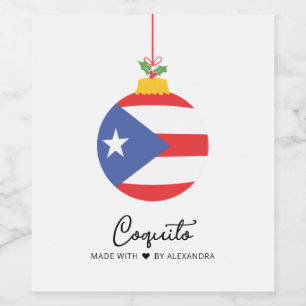 Étiquette Pour Bouteilles De Vin Coquito de noix de coco tropical Boisson de Noël