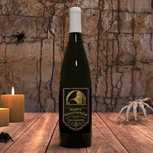 Étiquette Pour Bouteilles De Vin Corbeau Joyeux Halloween
