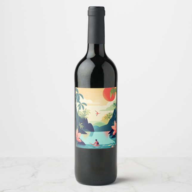 ÉTIQUETTE POUR BOUTEILLES DE VIN COSTA RICA #1 (Devant)