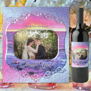 Étiquette Pour Bouteilles De Vin Coucher de soleil au Mexique Merci 0909