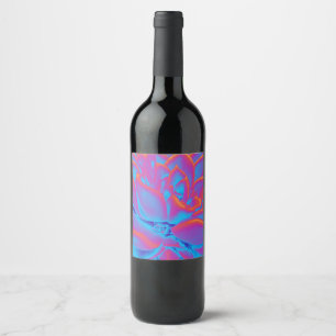 Étiquette Pour Bouteilles De Vin Couleur arc-en-ciel plante Succulent