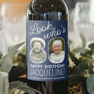 Étiquette Pour Bouteilles De Vin Couleurs DIY • Joyeux 80e Anniversaire 2 Photos
