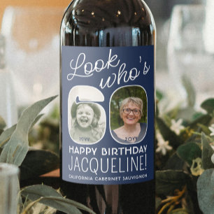 Étiquette Pour Bouteilles De Vin Couleurs DIY • Regarde qui a 60 ans Fête d'anniver