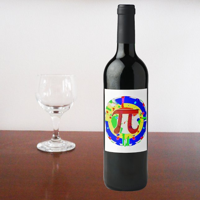Étiquette Pour Bouteilles De Vin Couleurs Jour Pi (Créateur téléchargé)