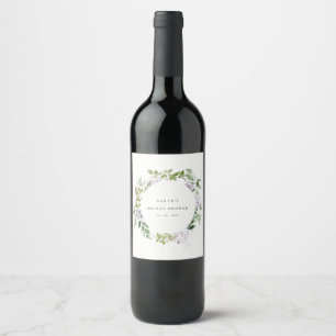 Étiquette Pour Bouteilles De Vin Couronne florale de lilas pour jardin de cottage e