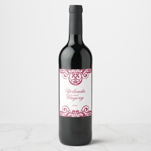 Étiquette Pour Bouteilles De Vin Cranberry Antique, Orné (Devant)