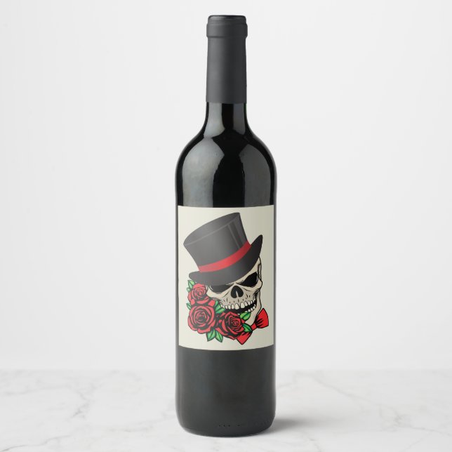Étiquette Pour Bouteilles De Vin Crâne de gentilhomme (Devant)