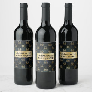 Étiquette Pour Bouteilles De Vin Crânes Et Os De Pirates Vintages Et Noirs