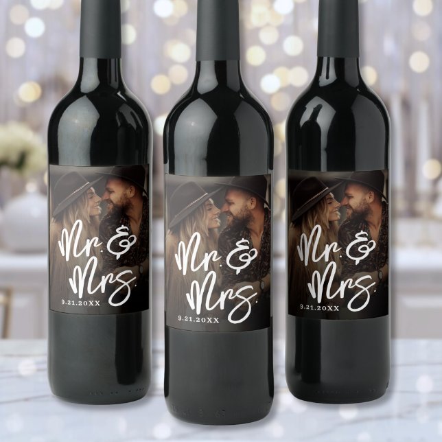 Étiquette Pour Bouteilles De Vin Create Your Own Photo Wedding (Create Your Own Photo Wedding Wine Label )