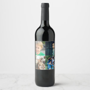 Étiquette Pour Bouteilles De Vin Créez votre propre collage de 4 photos