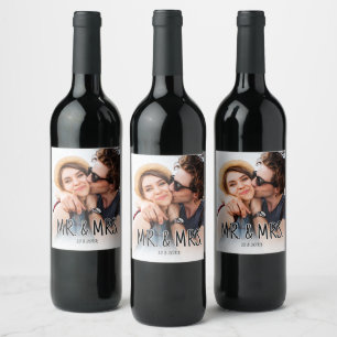 Étiquette Pour Bouteilles De Vin Créez Votre Propre Photo de Couple Personnalisée