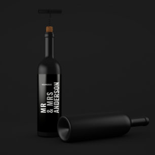 Étiquette Pour Bouteilles De Vin crème moderne noir minimum gras simple mariage