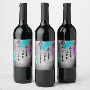 Étiquette Pour Bouteilles De Vin Cristaux peints